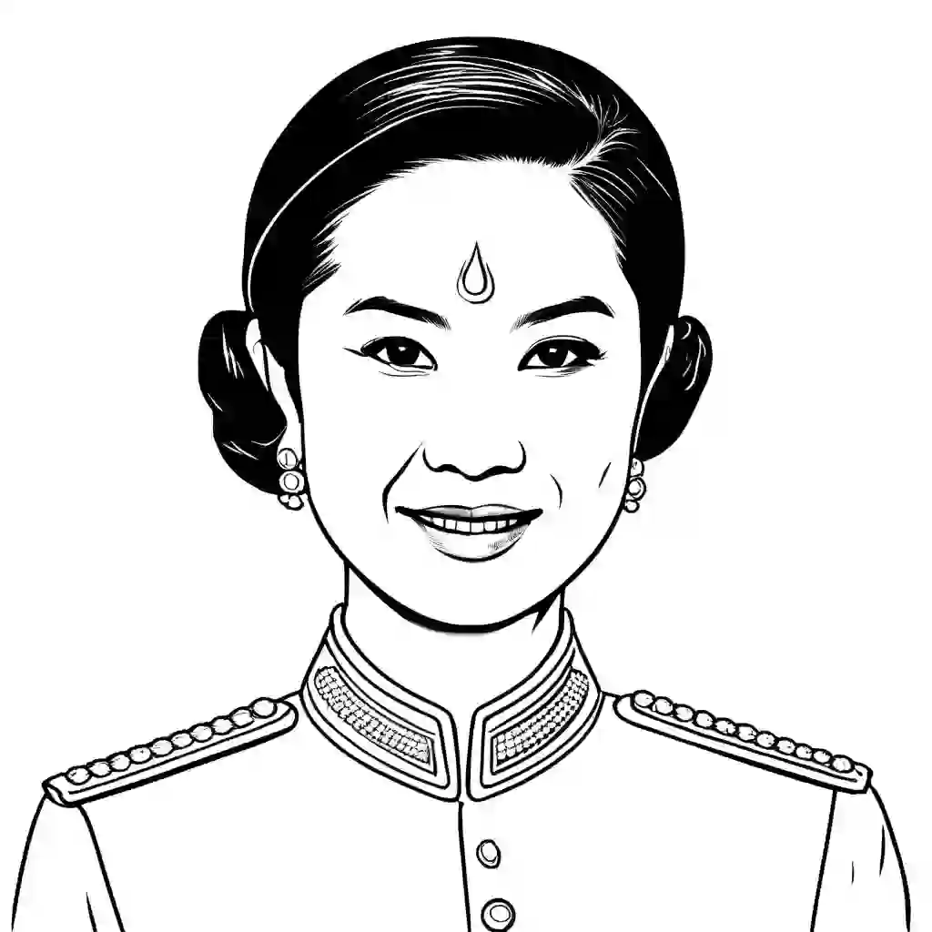 Queen Sirikit of Thailand coloring pages